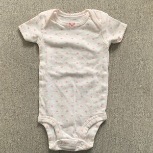 Pink Heart Patterned Baby Onesie 0-3 months Valentine’s Day